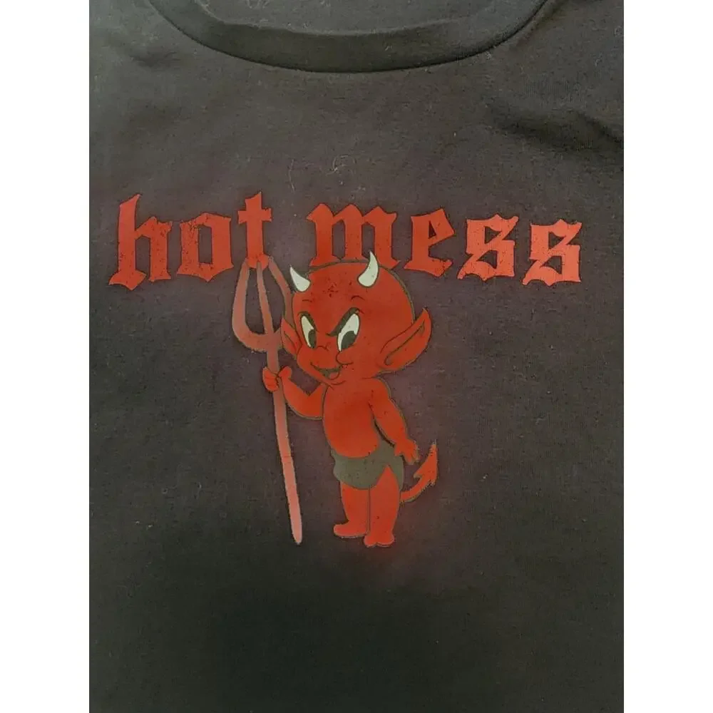 Garage Baby Tee/Crop Top XS, Hot Mess Devil - Picture 3 of 7
